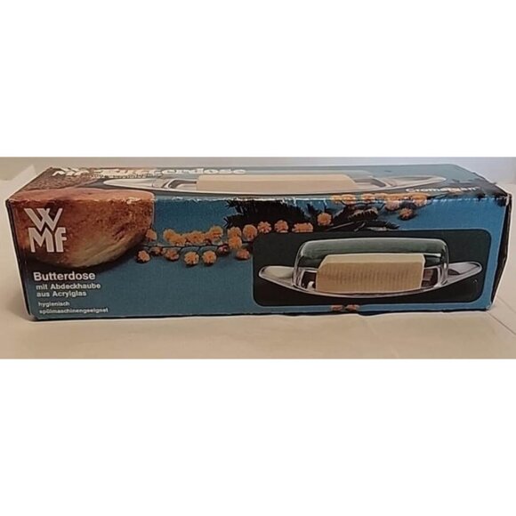 Vintage WMF Stainless Butter Cheese Tray Clear Acrylic Cover MCM-Germany - Picture 8 of 8